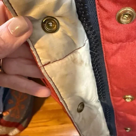 Vintage REI Co-op Women's Red Goose Down Puffer Jacket S Removable Hood - Picture 4 of 11